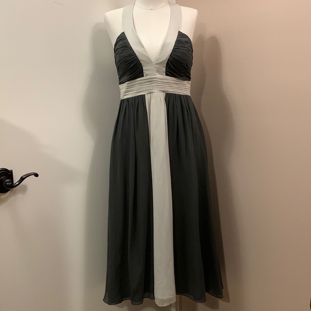 MAX & Cleo Grey Silk Dress Size 6
